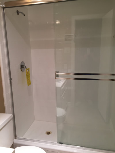 After picture of a shower that was just reglazed. The shower now looks like new with a fresh layer of porcelain finish. 