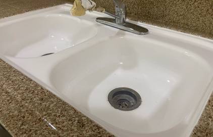 After picture of refinish bathroom sink . you can see the bathroom sink is neat clean and looking like a new sink.